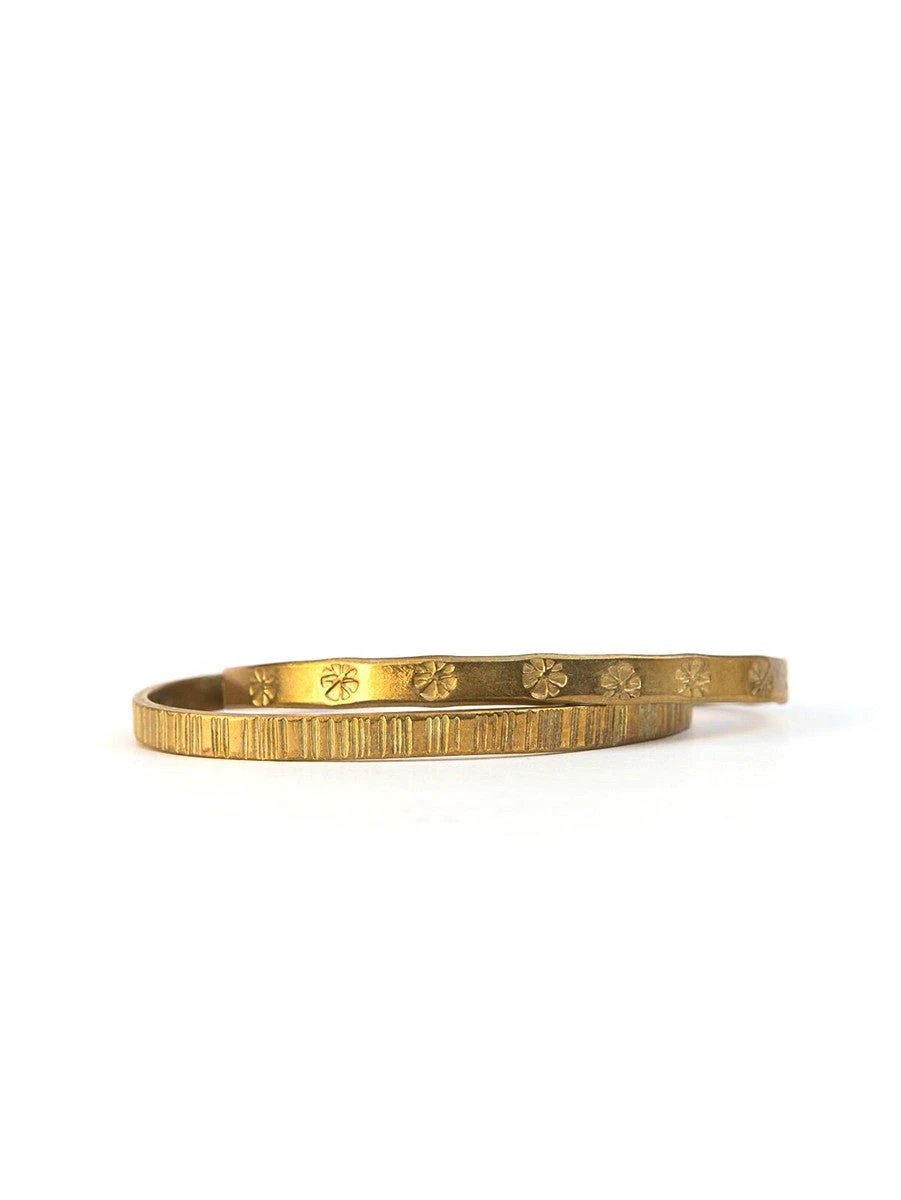 Stamped Brass Cuff Bracelet by Fair Anita