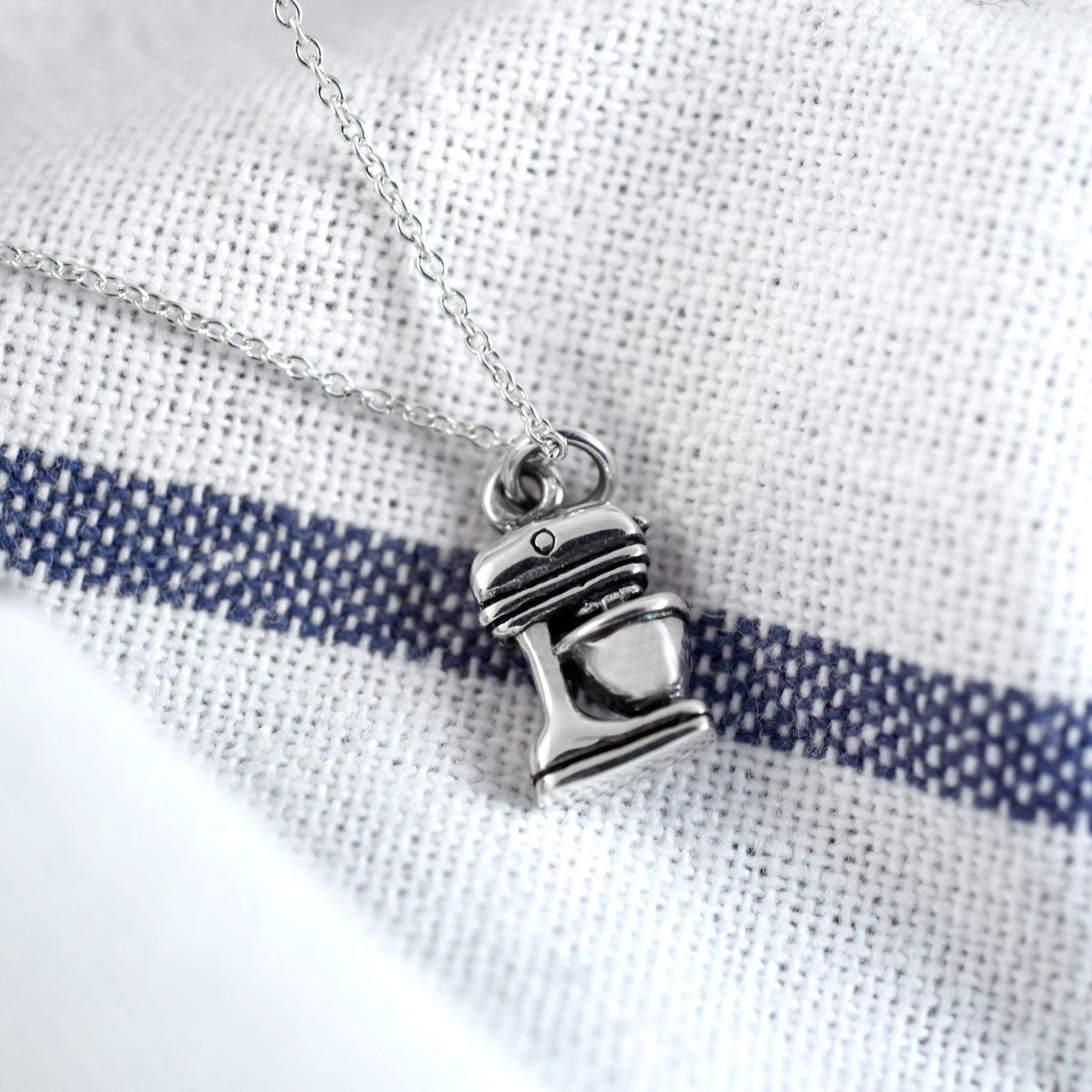 Stand Mixer Sterling Necklace Necklaces - Fine La Vie Bien Stand Mixer Sterling Necklace