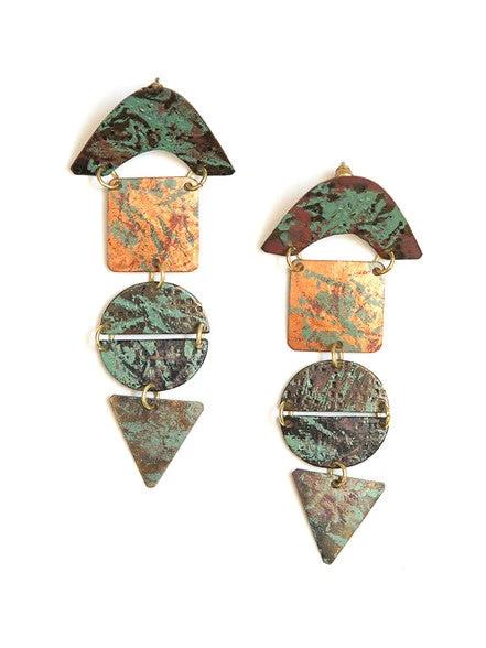 Stand Out Painted Brass Earrings by Fair Anita