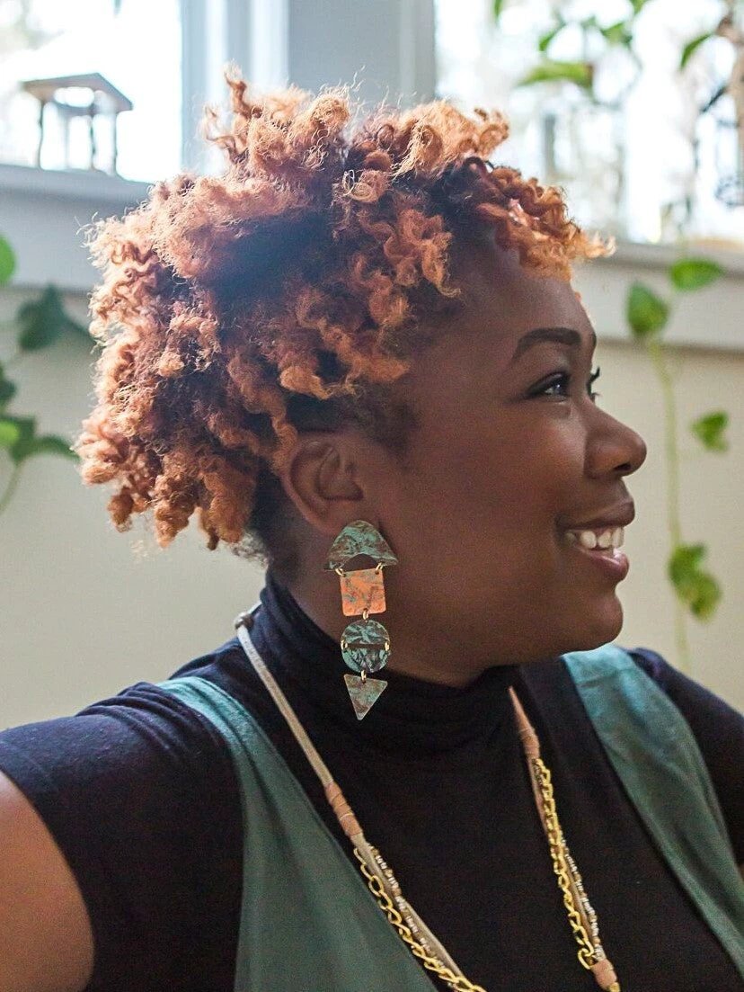 Stand Out Painted Brass Earrings by Fair Anita