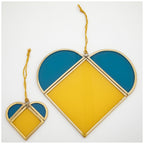 Stand with Ukraine Glass Heart Decorative Home Accent La Vie Bien Stand with Ukraine Glass Heart