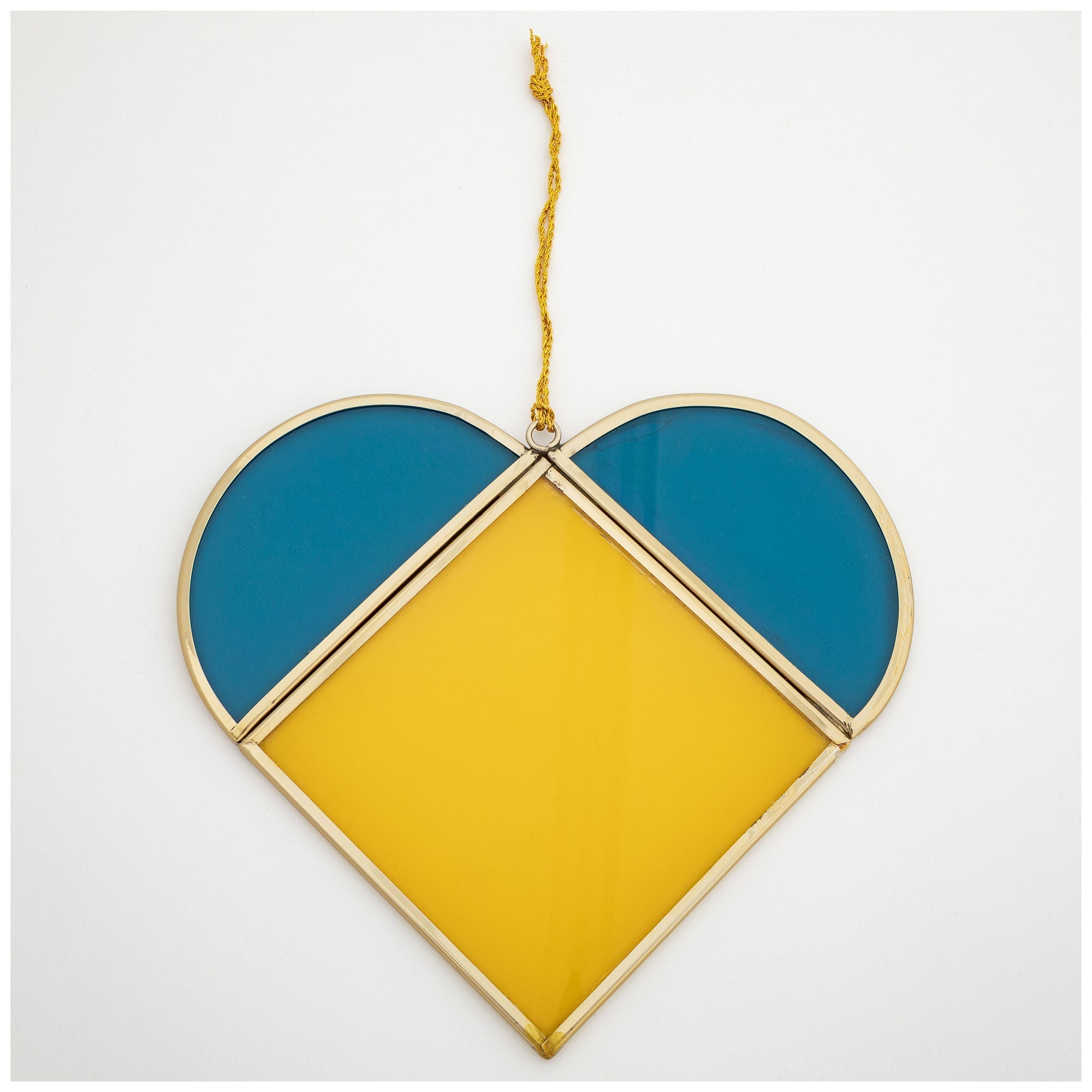 Stand with Ukraine Glass Heart Decorative Home Accent La Vie Bien Stand with Ukraine Glass Heart