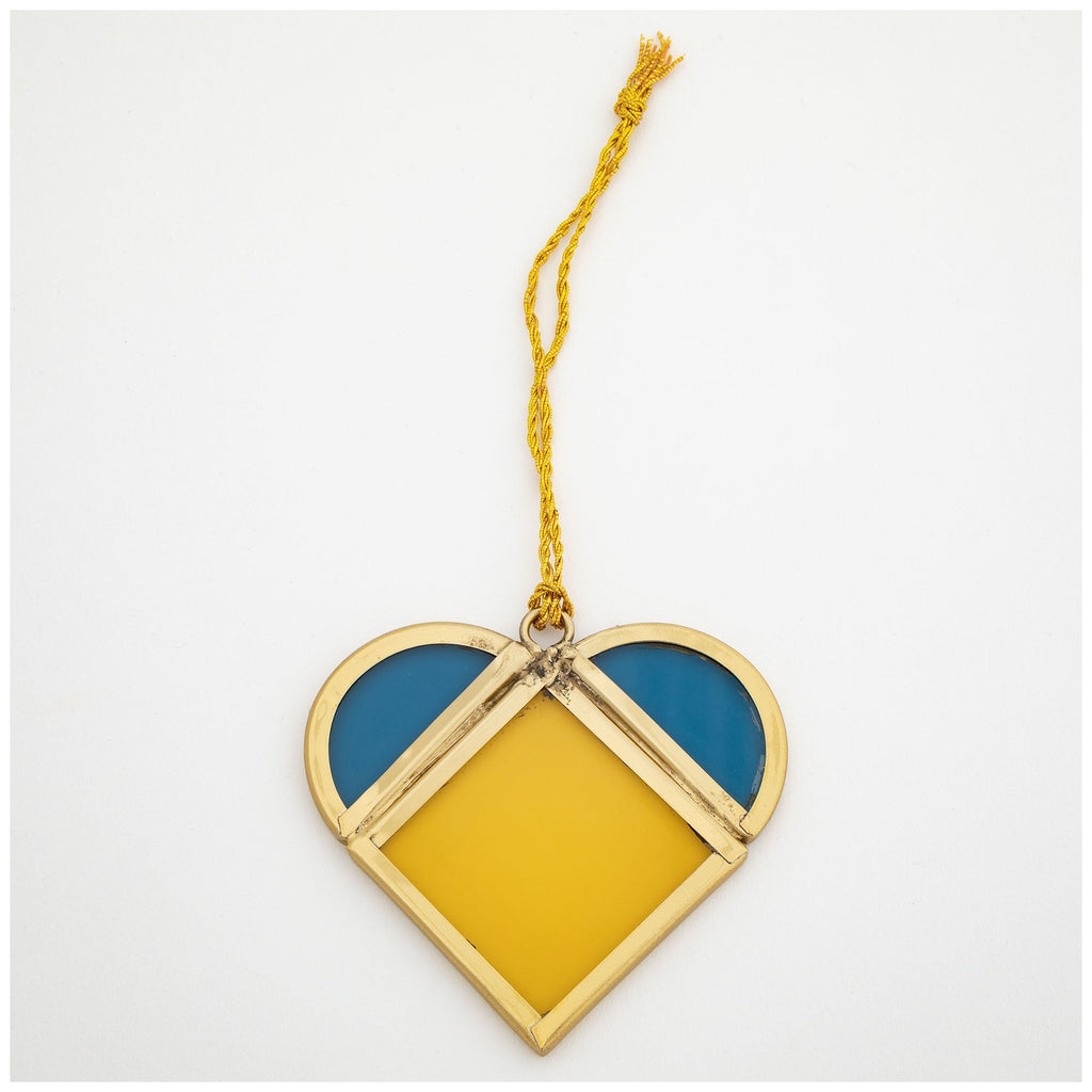 Stand with Ukraine Glass Heart Decorative Home Accent La Vie Bien Stand with Ukraine Glass Heart