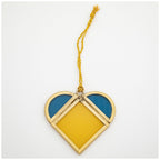 Stand with Ukraine Glass Heart Decorative Home Accent La Vie Bien Stand with Ukraine Glass Heart