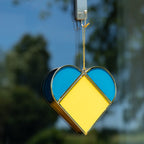 Stand with Ukraine Glass Heart Decorative Home Accent La Vie Bien Stand with Ukraine Glass Heart