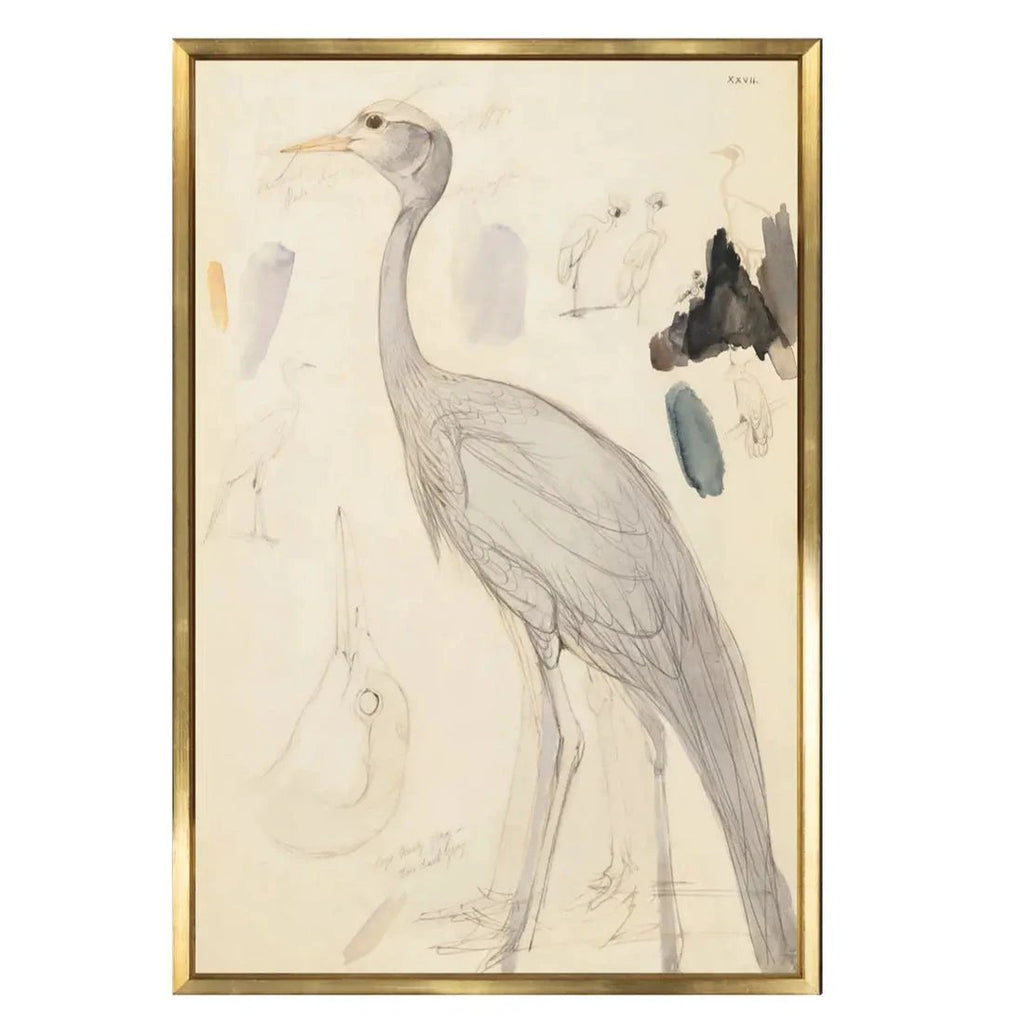 Standing Crane Framed Art