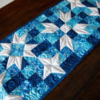 Standout Stars in Icy Blue Quilted Table Runner Precut Quilt Kit Quilt Kit La Vie Bien Standout Stars in Icy Blue Quilted Table Runner Precut Quilt Kit