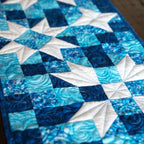 Standout Stars in Icy Blue Quilted Table Runner Precut Quilt Kit Quilt Kit La Vie Bien Standout Stars in Icy Blue Quilted Table Runner Precut Quilt Kit