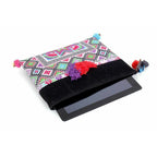 Star Cross Stitch Clutch | Tablet iPad Bag - Thailand Bags La Vie Bien Star Cross Stitch Clutch | Tablet iPad Bag - Thailand