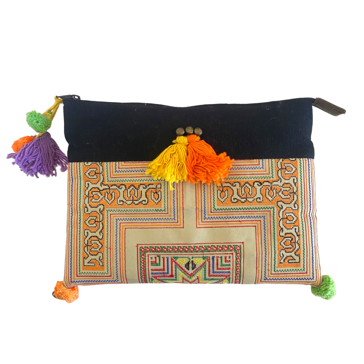 Star Cross Stitch Clutch | Tablet iPad Bag - Thailand Bags La Vie Bien Star Cross Stitch Clutch | Tablet iPad Bag - Thailand