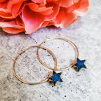 Star Druzy Endless Hoop Earrings Crystal Earrings La Vie Bien Star Druzy Endless Hoop Earrings