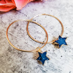 Star Druzy Endless Hoop Earrings Crystal Earrings La Vie Bien Star Druzy Endless Hoop Earrings