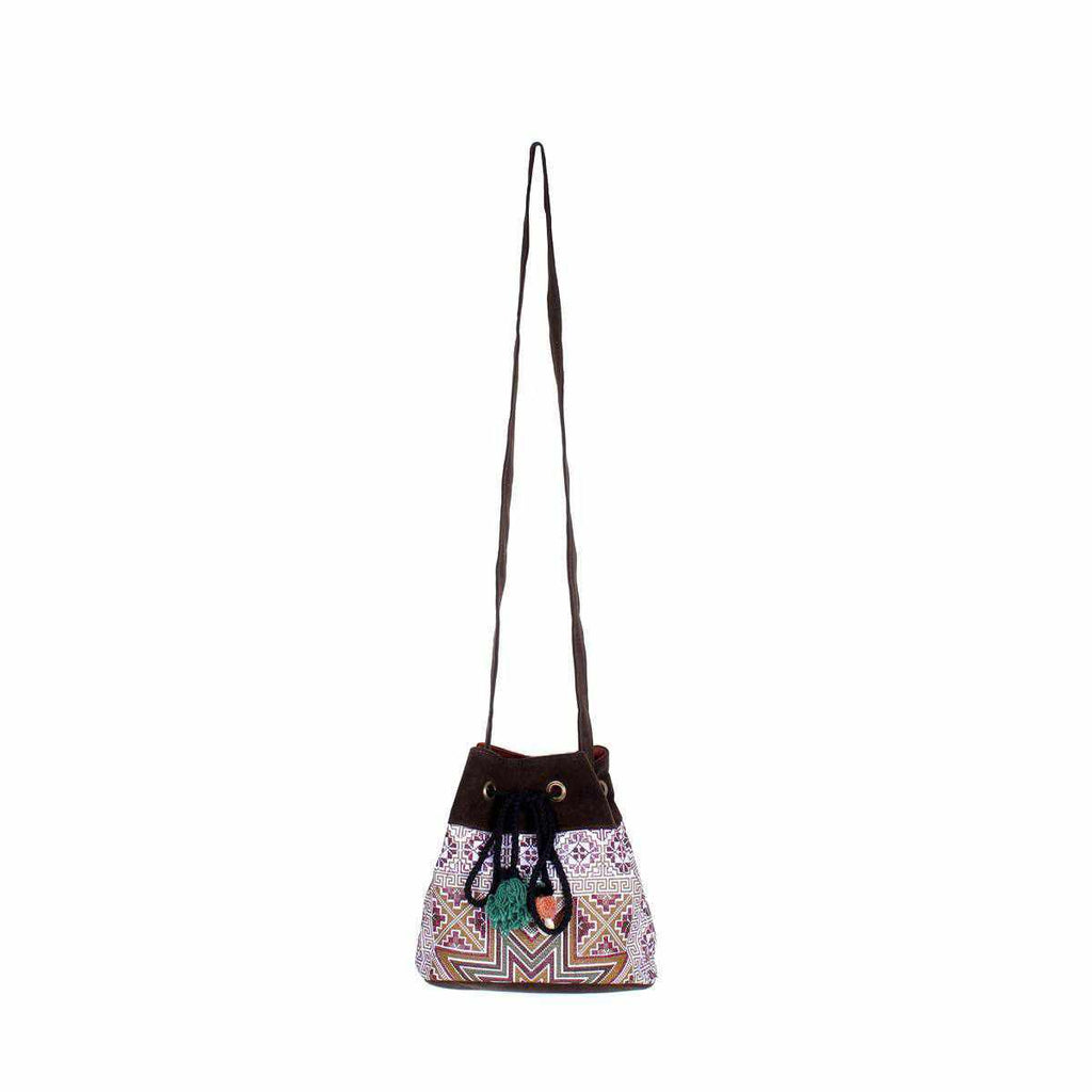 Star Hmong Embroidered Bucket Bag - Thailand Bags La Vie Bien Star Hmong Embroidered Bucket Bag - Thailand