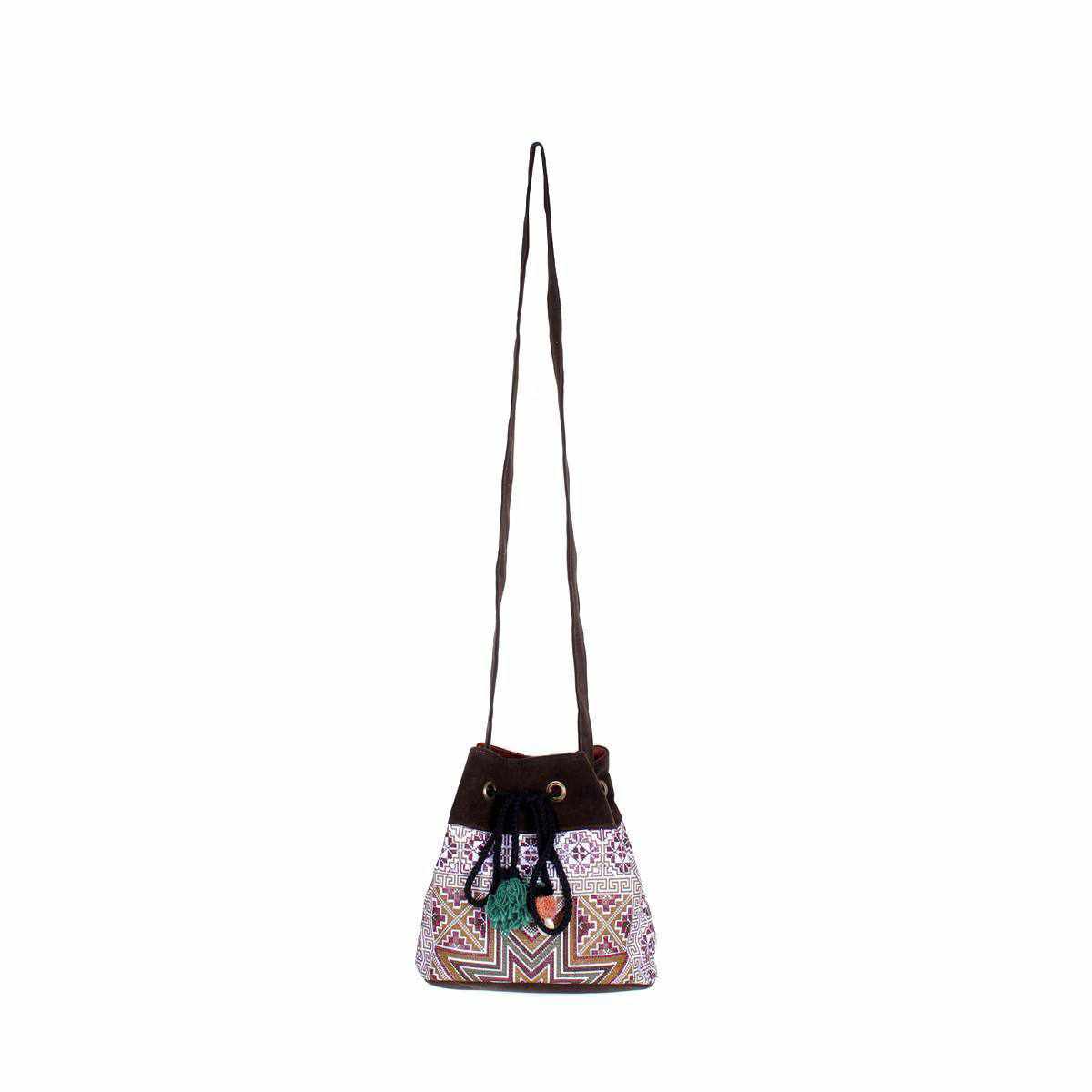 Star Hmong Embroidered Bucket Bag - Thailand Bags La Vie Bien Star Hmong Embroidered Bucket Bag - Thailand