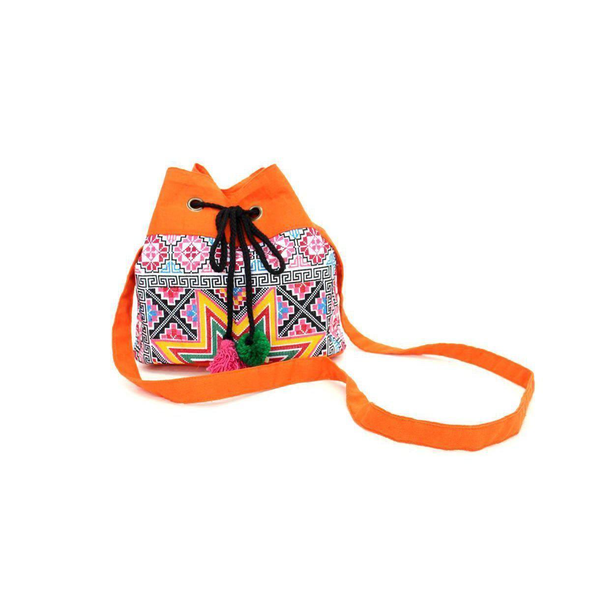Star Hmong Embroidered Bucket Bag - Thailand Bags La Vie Bien Star Hmong Embroidered Bucket Bag - Thailand