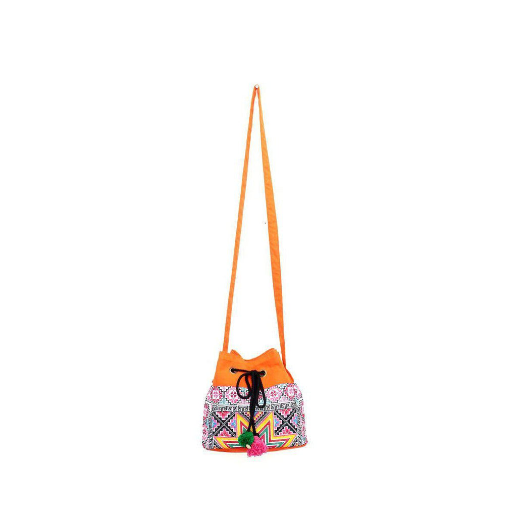 Star Hmong Embroidered Bucket Bag - Thailand Bags La Vie Bien Star Hmong Embroidered Bucket Bag - Thailand