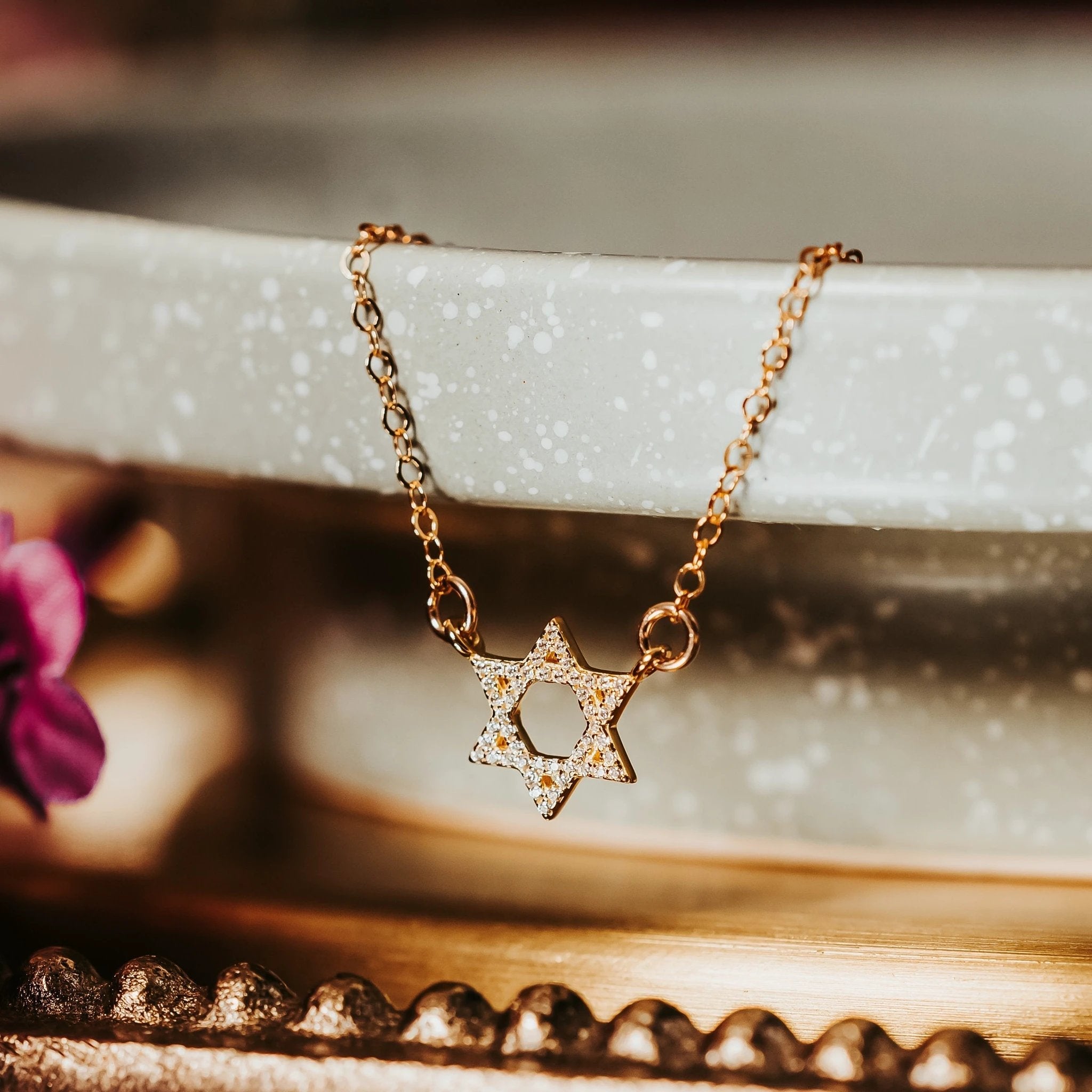 Star of David Classic Crystal Necklace by Salt Sparkle Shalom