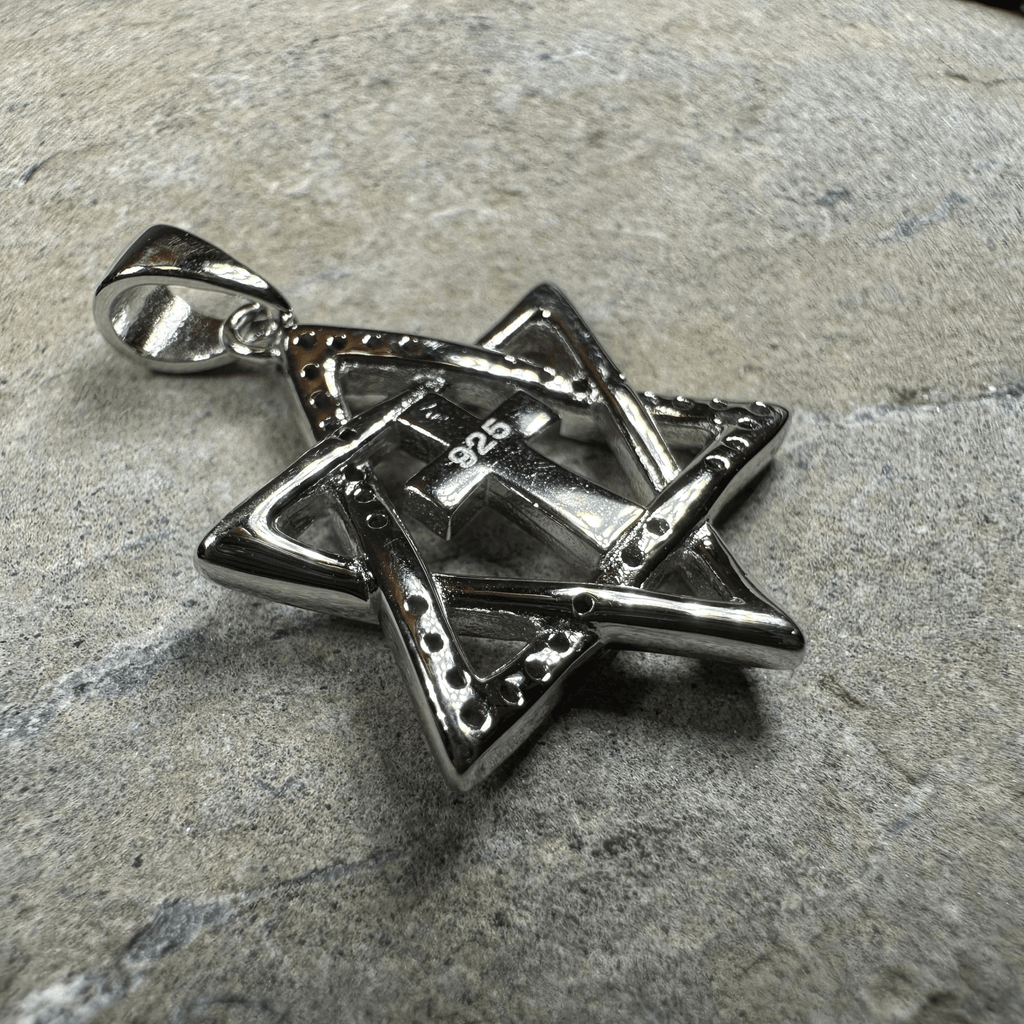 Star of David Cross Opal Necklace Pendant La Vie Bien Star of David Cross Opal Necklace