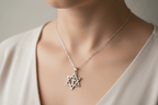 Star of David Cross Opal Necklace Pendant La Vie Bien Star of David Cross Opal Necklace