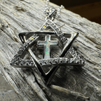 Star of David Cross Opal Necklace Pendant La Vie Bien Star of David Cross Opal Necklace