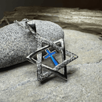 Star of David Cross Opal Necklace Pendant La Vie Bien Star of David Cross Opal Necklace