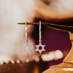 Star of David Crystal Hoop Earrings by Salt Sparkle Shalom