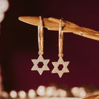 Star of David Crystal Hoop Earrings by Salt Sparkle Shalom