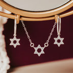 Star of David Crystal Hoop Earrings by Salt Sparkle Shalom