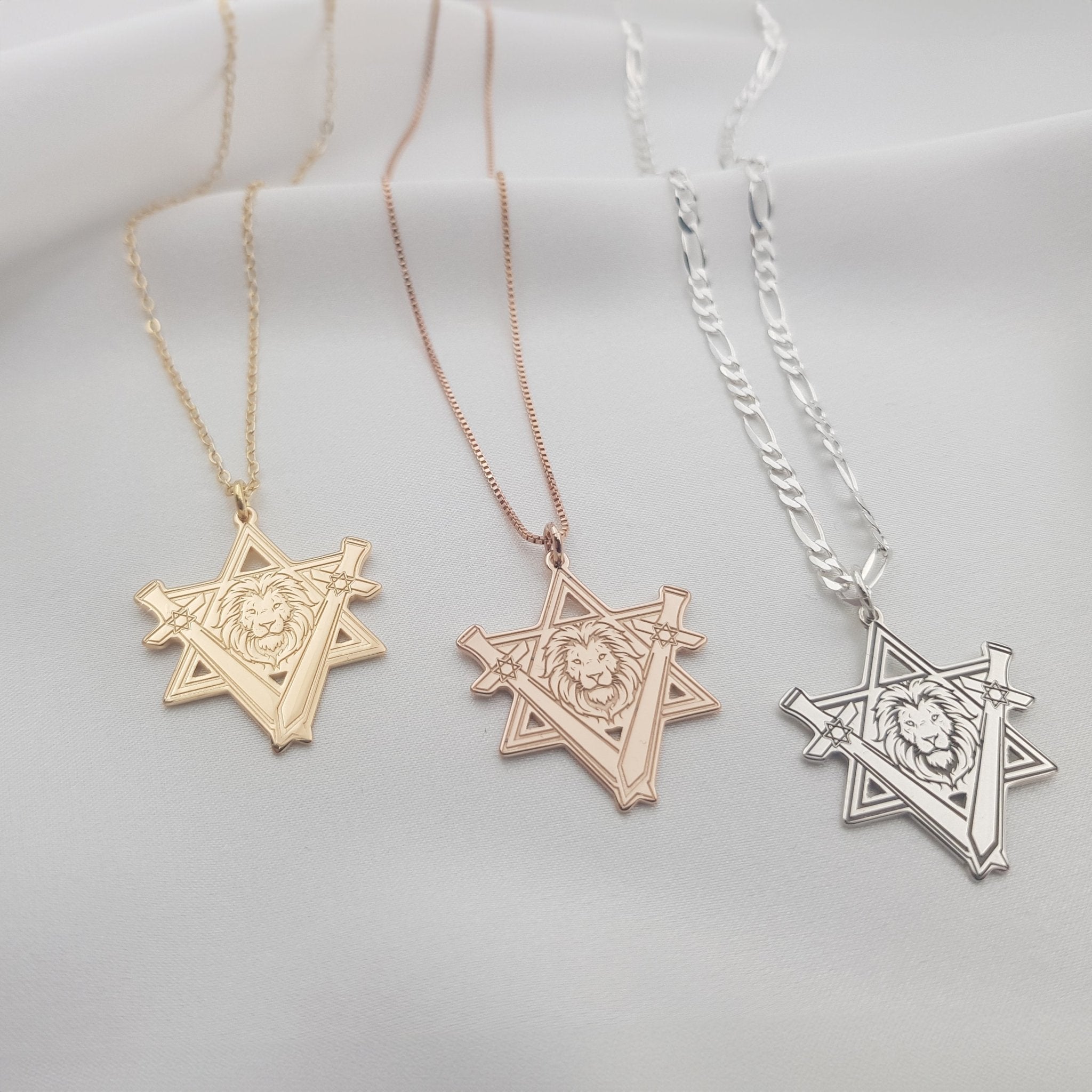 Star of David Lion Necklace La Vie Bien Star of David Lion Necklace