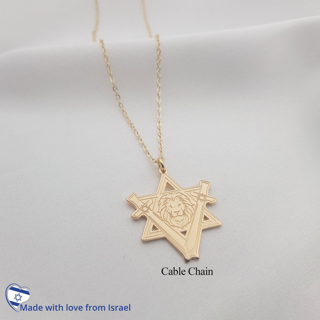 Star of David Lion Necklace La Vie Bien Star of David Lion Necklace
