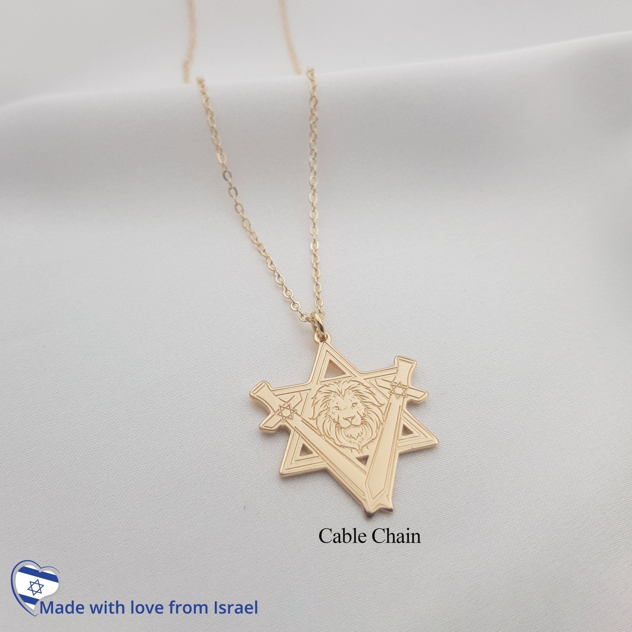 Star of David Lion Necklace La Vie Bien Star of David Lion Necklace