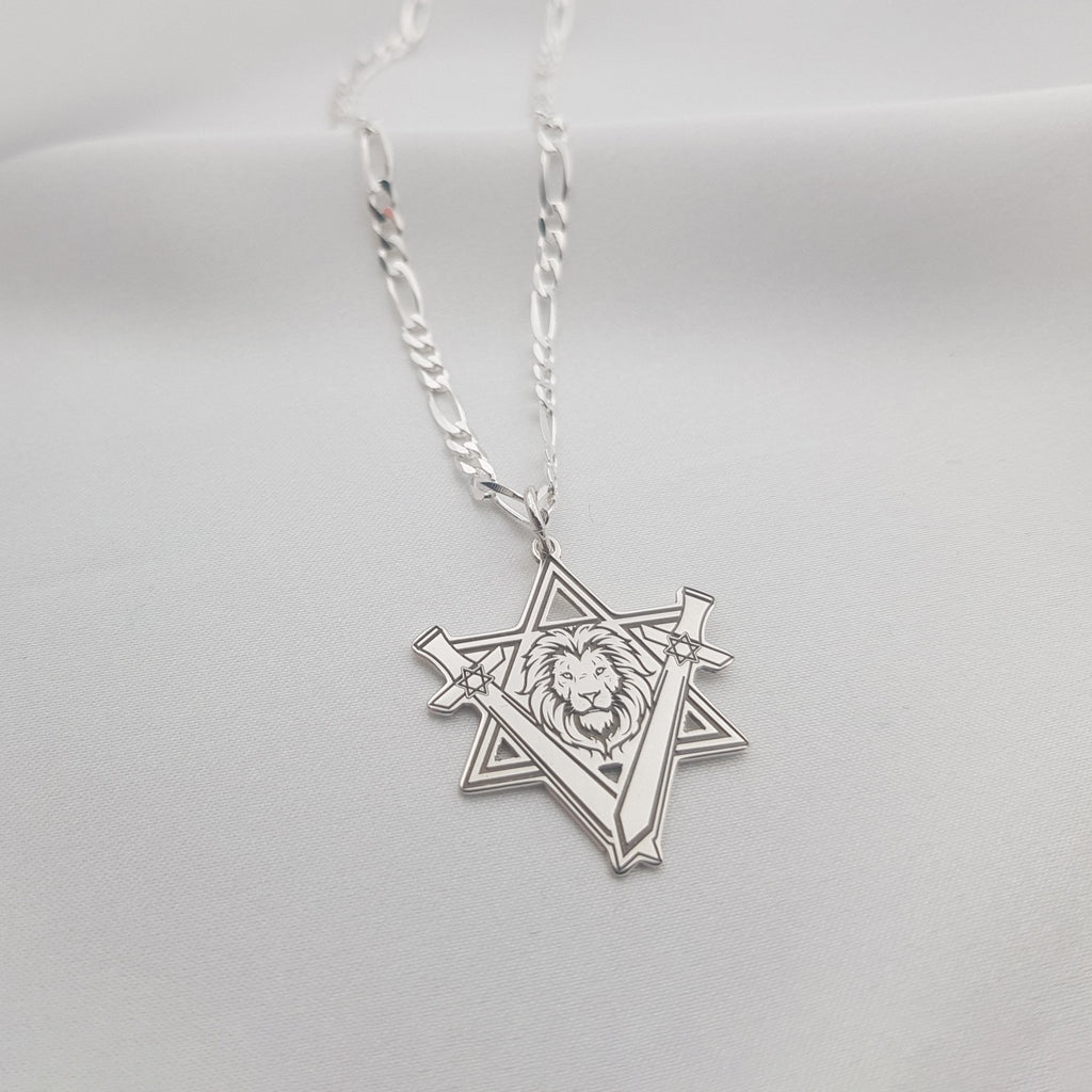 Star of David Lion Necklace La Vie Bien Star of David Lion Necklace