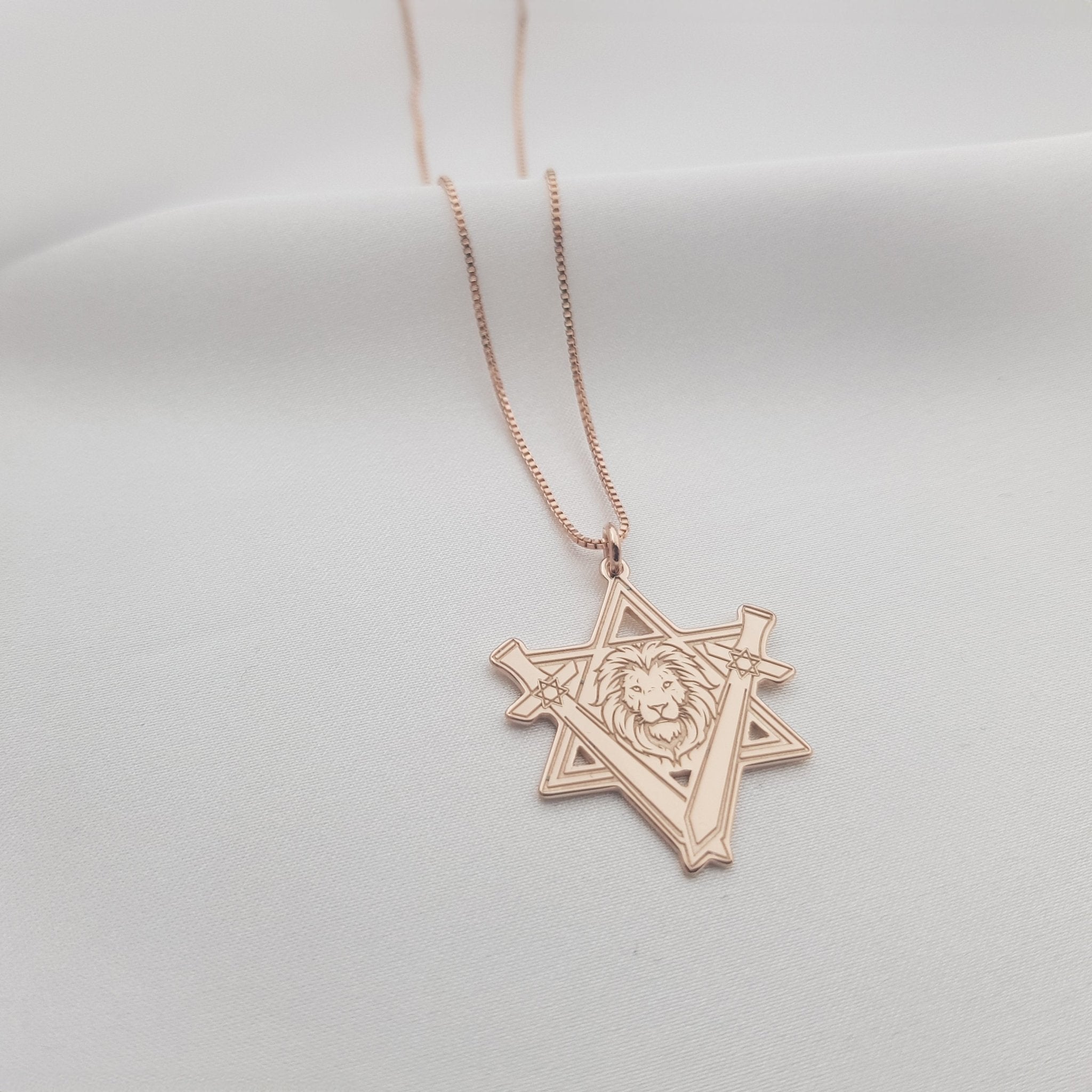 Star of David Lion Necklace La Vie Bien Star of David Lion Necklace