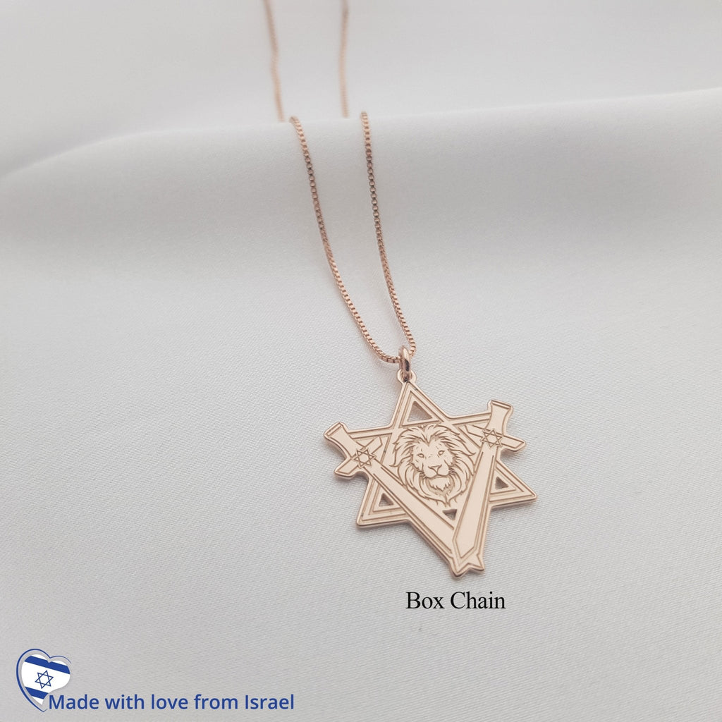 Star of David Lion Necklace La Vie Bien Star of David Lion Necklace