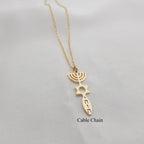 Star of David Menora Necklace La Vie Bien Star of David Menora Necklace