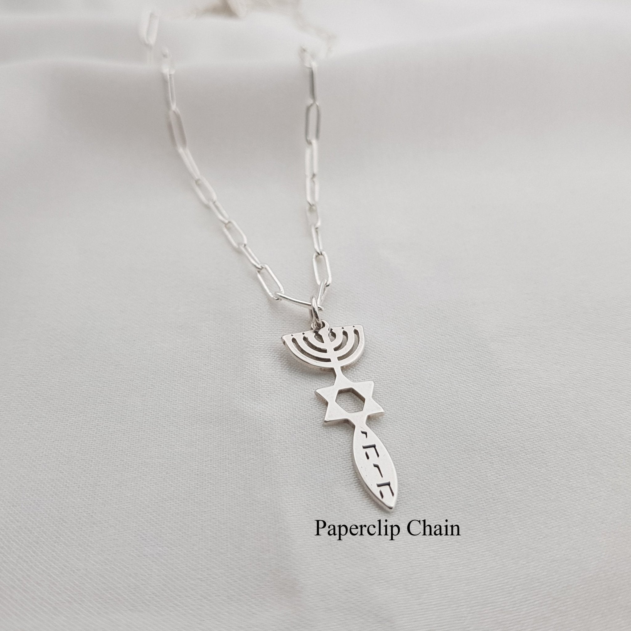 Star of David Menora Necklace La Vie Bien Star of David Menora Necklace