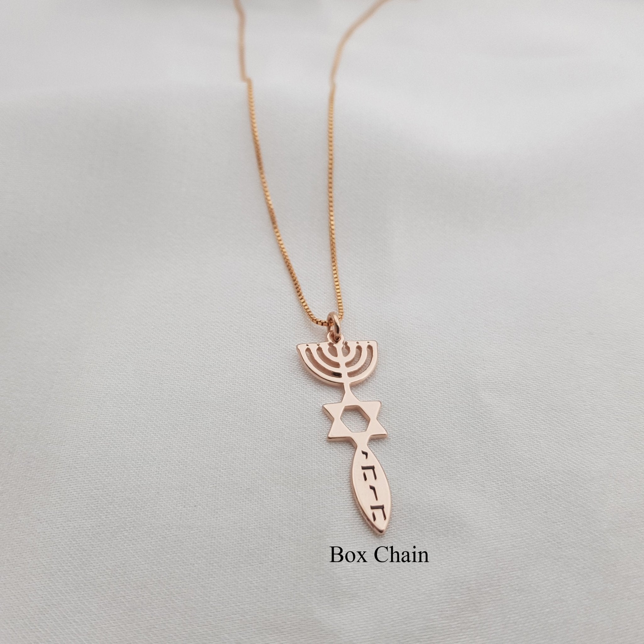 Star of David Menora Necklace La Vie Bien Star of David Menora Necklace