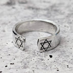 Star of David Open Back Thin Band Ring by Salt Sparkle Shalom