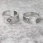 Star of David Open Back Thin Band Ring by Salt Sparkle Shalom