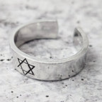 Star of David Open Back Thin Band Ring by Salt Sparkle Shalom