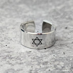 Star of David Open Back Wide Band Ring in Gold or Silver by Salt Sparkle Shalom