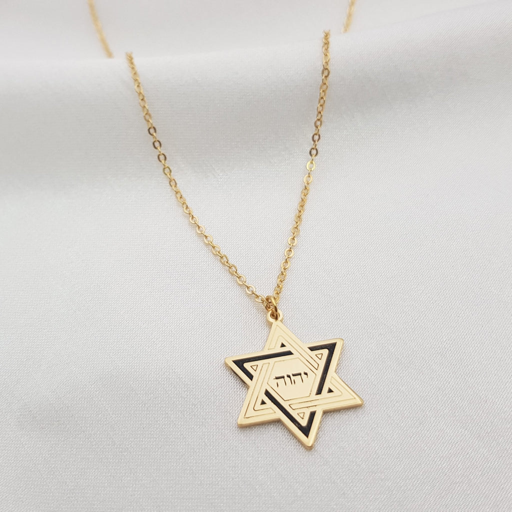 Star Of David YHWHW Necklace La Vie Bien Star Of David YHWHW Necklace
