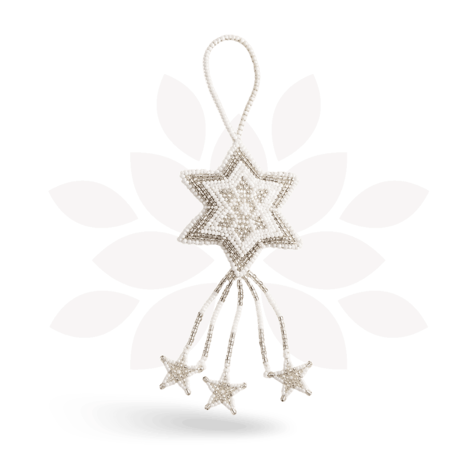 Star Seed Bead Handmade Ornament - Guatemala Decor La Vie Bien Star Seed Bead Handmade Ornament - Guatemala