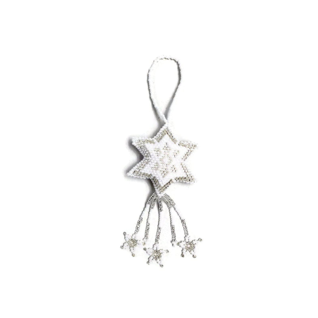 Star Seed Bead Handmade Ornament - Guatemala Decor La Vie Bien Star Seed Bead Handmade Ornament - Guatemala