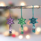 Star Seed Bead Handmade Ornament - Guatemala Decor La Vie Bien Star Seed Bead Handmade Ornament - Guatemala