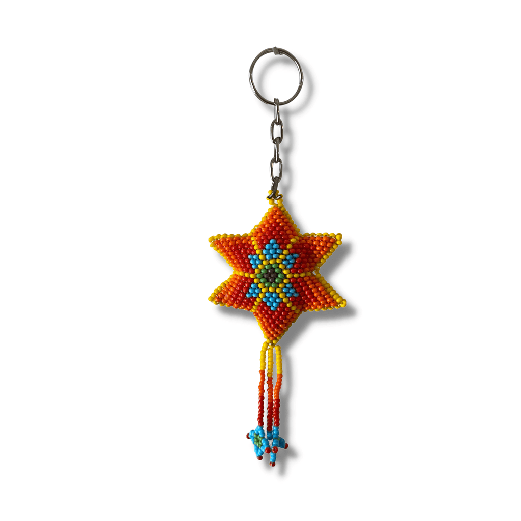 Star Seed Bead Key Chain - Guatemala Keychains La Vie Bien Star Seed Bead Key Chain - Guatemala