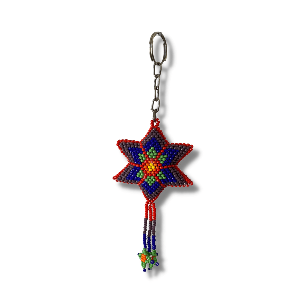 Star Seed Bead Key Chain - Guatemala Keychains La Vie Bien Star Seed Bead Key Chain - Guatemala