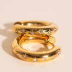 Starburst Chunky Rounded Huggie Hoop Earrings by Oh Clementine