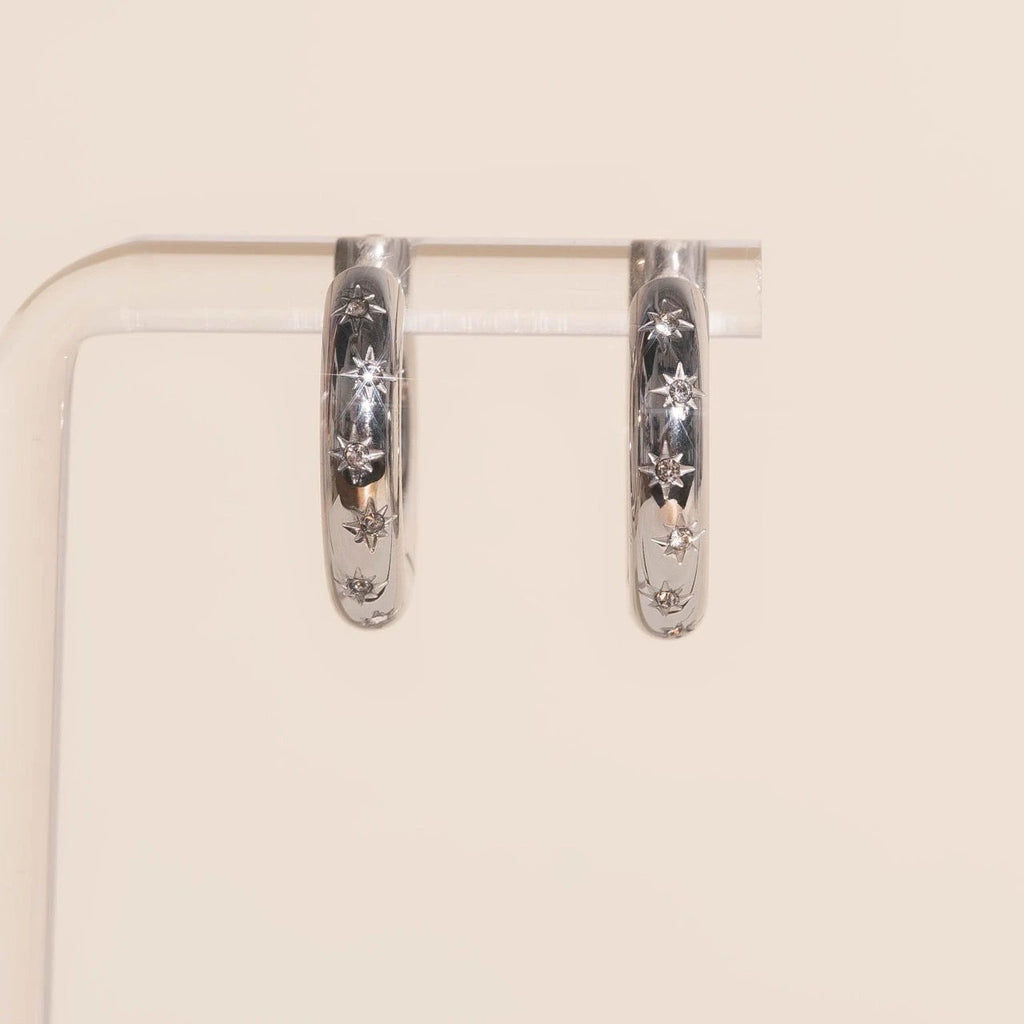 Starburst Chunky Rounded Huggie Hoop Earrings by Oh Clementine