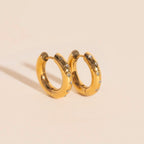 Starburst Chunky Rounded Huggie Hoop Earrings by Oh Clementine